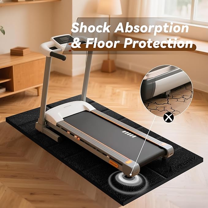 Walking Pad Mat β 68" x 24", 1/4" Thick Non-Slip Treadmill Mat for Carpet Floors & Hardwood, Shock Absorbing Exercise Mat & Under Treadmill Mat for Floor Protection in Home Gym