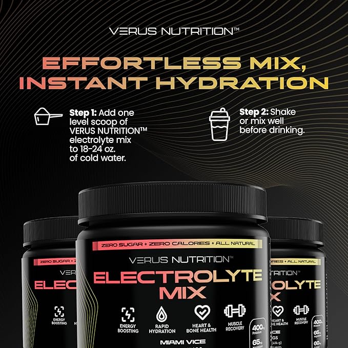 Electrolytes Powder No Sugar- Zero Calorie Hydration Powder | Sugar Free Electrolytes for Fasting, Keto & Vegan | Natural Ingredients Electrolyte Mix for Energy Boost, 60 Servings