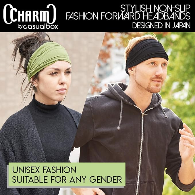 CHARM Headband Bandana Japanese Style - Mens Head Wrap Womens Hair Band by Casualbox