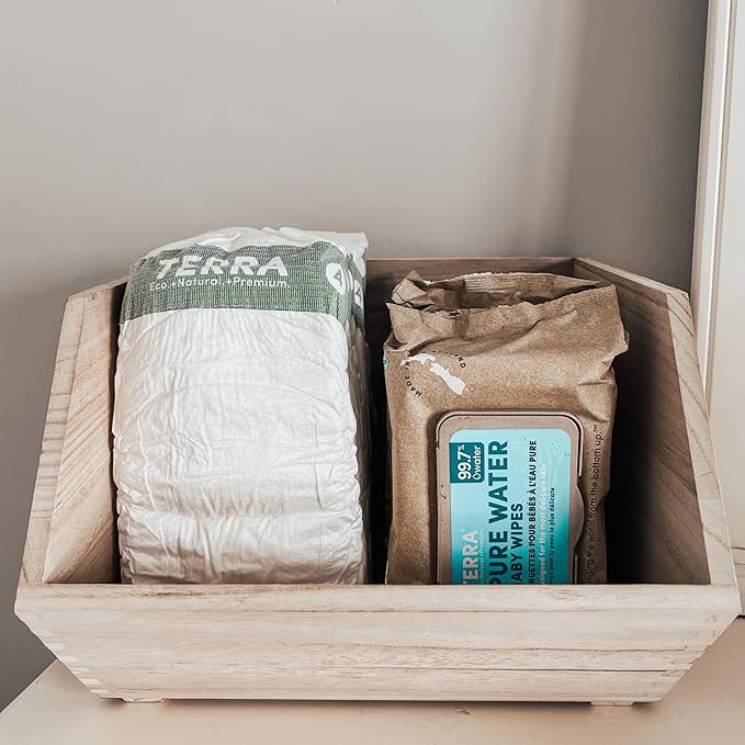 Terra Bamboo Water Baby Wipes: 99.7% Pure New Zealand Water, 100% Biodegradable Bamboo Fiber, 0% Plastic, Unscented Baby Wipes for Sensitive Skin, 12 Packs of 70 Wipes