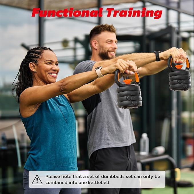 Adjustable Dumbbell Set, 66LBS Weights Dumbbells Set with Connector, 4 In 1 Dumbbell Set Used as Barbell, Kettlebell, Push-Up Stand and Weight Plate, Fitness Equipment for Home Gym