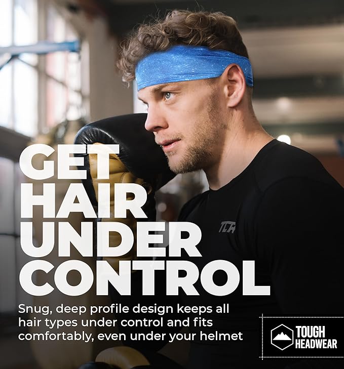 Tough Headwear Sport Headbands for Men - Workout Headbands for Women - Running Headband -Tennis Athletic Sweatband