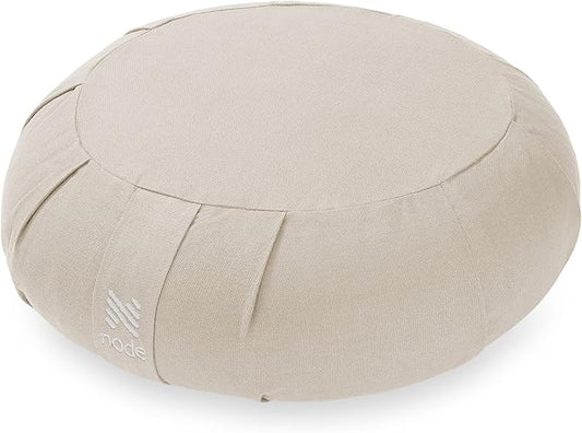 Zafu Meditation Cushion, 15" Round Buckwheat Yoga Pillow with Organic Cotton Cover