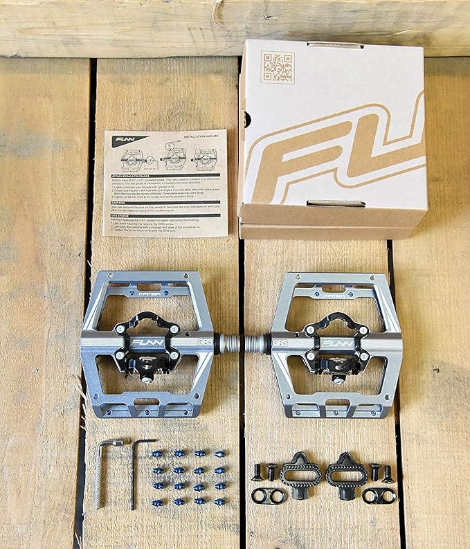 Funn Mamba MTB Clipless Pedals, Single Sided Clip Mountain Bike Pedals, Compatible with SPD Cleats, 9/16-Inch CrMo Axle Bicycle Pedals for MTB/BMX/Gravel Cycling