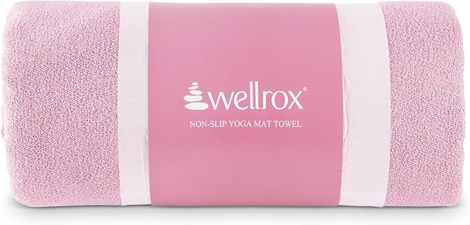 Yoga Mat Towel Non Slip - Ultra Absorbent Super Soft Microfiber Hot Yoga Towel Non Slip for Pilates & Fitness (74β x 26β, Pink)