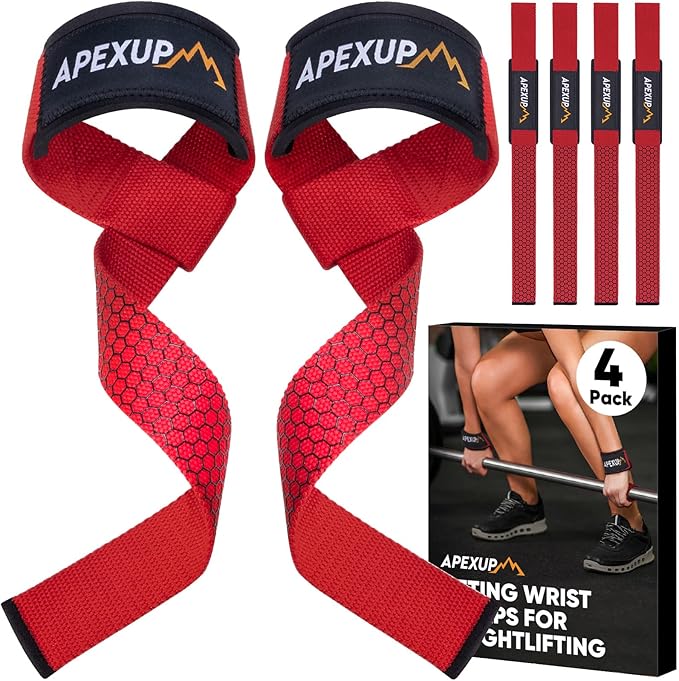 APEXUP Weight Lifting Straps for Weightlifting, Lifting Wrist Straps Gym, Deadlift Strap, Anti Slip Silicone Weightlifting Strap Men Women Powerlifting, Strength Training