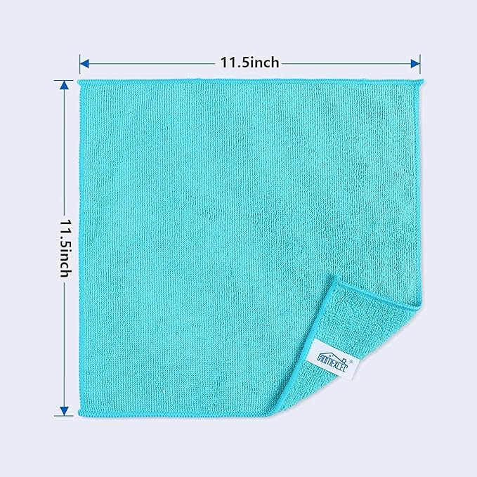 HOMEXCEL Microfiber Cleaning Cloth,150 Pack Cleaning Rags, Cleaning Towels with 4 Color Assorted,11.5"X11.5" Shop Towels (Green/Blue/Yellow/Pink)