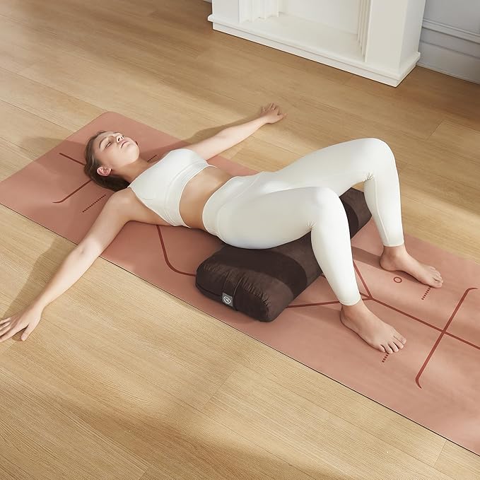 Meditation Cushion Bolster Pillow for Restorative Yoga β Supportive Cushion for Meditation, Pilates, and Relaxation β Filled with Buckwheat Hulls - Removable Cover