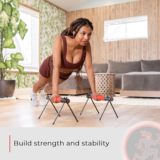 Rubberbanditz Parallette, Parallel Bars & Dip Station | At Home Gym Workout Equipment, L-Sit Bars & Calisthenics Equipment for Home. Perfect for Push Ups, Dips, Handstands & Gymnastics.