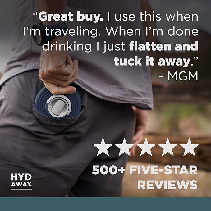 HYDAWAY 25oz Collapsible Water Bottle - BPA-Free, Leakproof, Lightweight, and Space-Saving - Perfect for Hiking, Travel, and All-Day Hydration