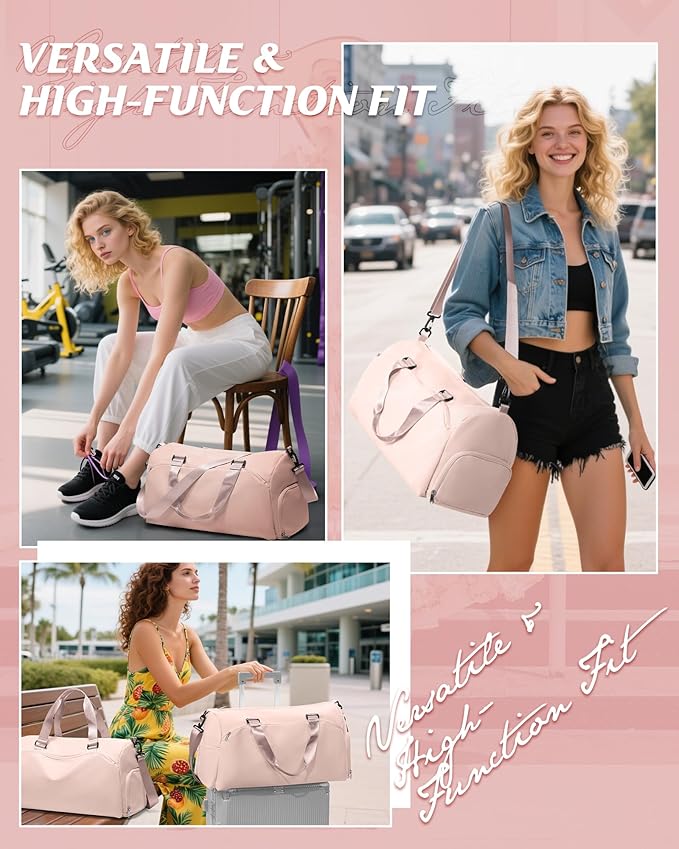 Gym Bag Womens,Travel Duffel Carry on Bag Sport Tote Bag Weekend Overnight Bag