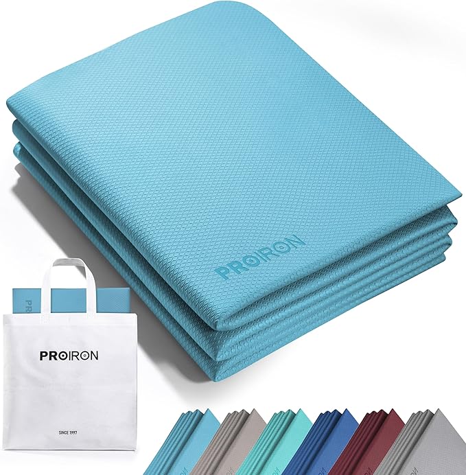 PROIRON Foldable Yoga Mat 0.24"/0.16" for Home Workout & Travel, Non Slip Travel Yoga Mats with Carry Bag, Packable Yoga Mat for Home Gym, Pilates, Fitness,Stretching