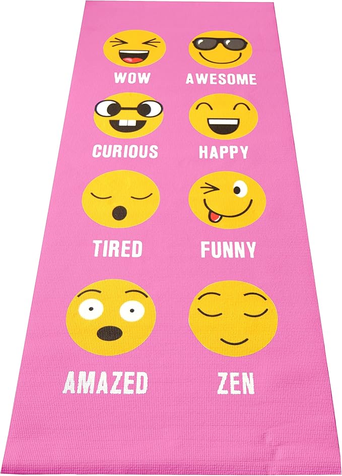 Bean Products Yoga Mat for Exercise - Non Slip Thick Comfortable Workout Floor Mat for Adults and Kids - Eco Friendly Foldable Yoga Mat for Yoga, Pilates, Gym and Stretching