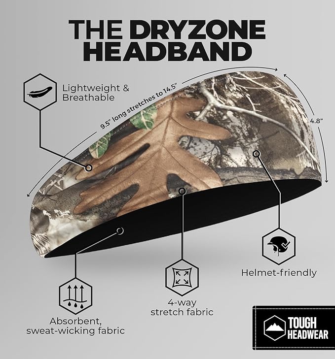 Tough Headwear Sport Headbands for Men - Workout Headbands for Women - Running Headband -Tennis Athletic Sweatband