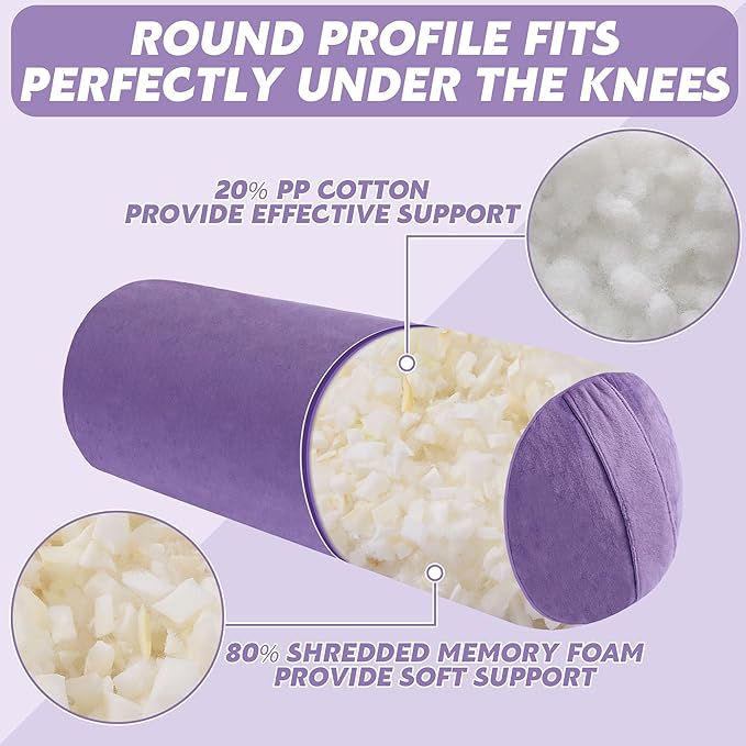 MABOZOO Round Yoga Pillow, Cylindrical Yoga Bolster Pillow with Washable Cover, Meditation Cushion Body Cushion for Practice, Restorative, Meditation