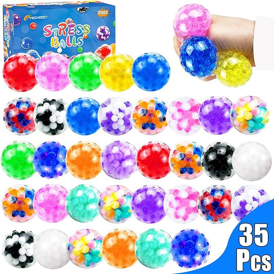 70PCS Stress Balls, Squishy Squeeze Balls Bulk, Sensory Balls, ADHD Stress Relief for Adults , Classroom Prizes, Party Favors, Birthday Gift, Goodie Bag Stuffers