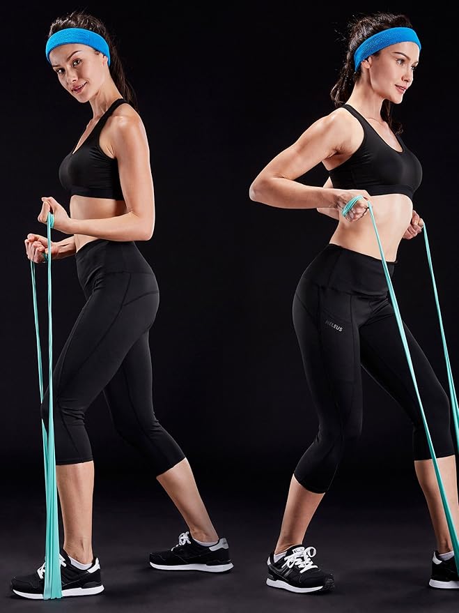 NELEUS Women's Tummy Control High Waist Capri Running Leggings Yoga Pants with Pocket