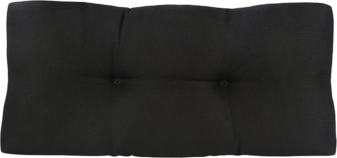 Klear Vu The Gripper Omega Non-Slip Tufted Bench Cushion for Indoor Furniture, Assembled in USA, Entryway Storage, Bay Window, Corner Nook or Piano Seat, 30 Inches, Solid Black