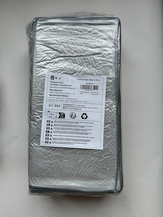 Microfiber Cleaning Cloth Grey-50Pcs (13x13 inch) 2100 Series Ultra Soft Highly Absorbent Rags for Cleaning, Reusable and Lint Free Cleaning Towels for Housekeeping-Machine Wash (Gray)