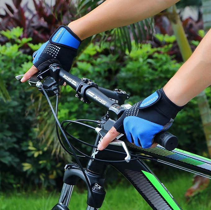 Cycling Gloves Mountain Bike for Men – Shock Absorbing SBR Gel Padded – Anti Slip Palm – Ultra Breathable – Specialized for Mens Bicycling, Biking, MTB Biker, Road Bicycle Riding