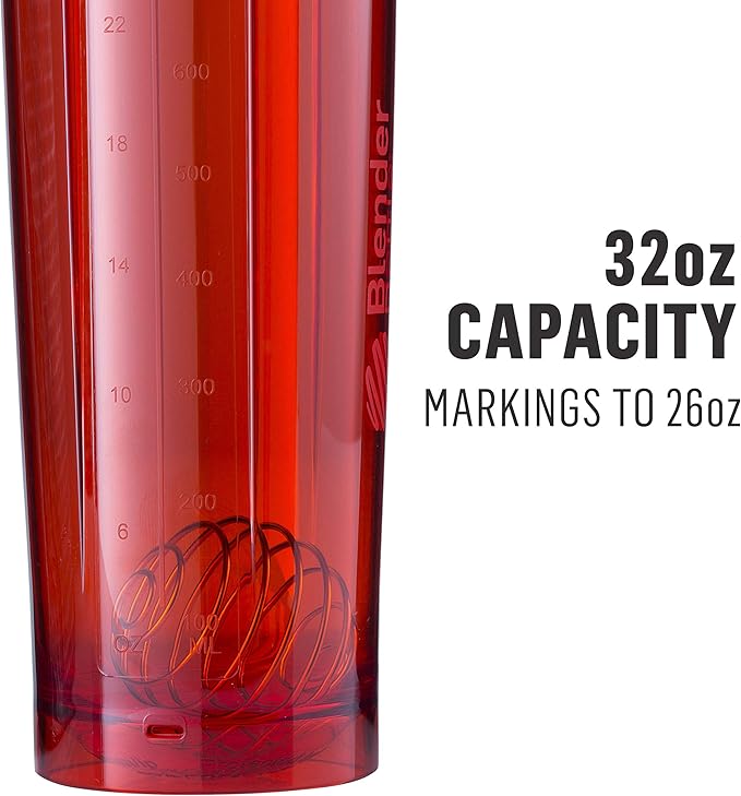 BlenderBottle Shaker Bottle Pro Series Perfect for Protein Shakes and Pre Workout, 32-Ounce, Cerulean Blue