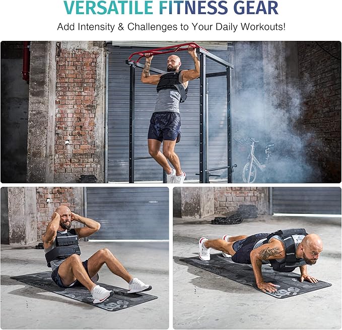 ZELUS 23lb|45lb Weighted Vest with Iron Weights for Exercise, Adjustable Weight Vest for Men, Workout Vest for Home Workouts Cardio Strength Training Weight Loss