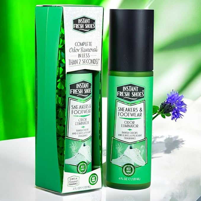 Advance Shoe Deodorizer Spray for Instant Shoe Odor Elimination in less than 2 seconds -For Sneakers, Boots, All Footwear -Also for Gym Bags and Sports Equipment, Lavender Scent – INSTANT FRESH SHOES