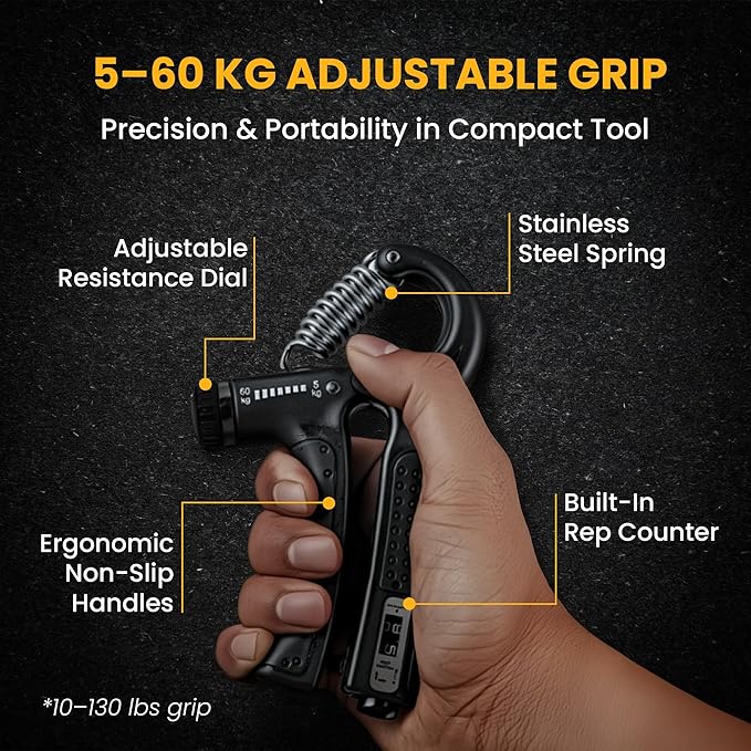 Twister Arm Trainer for Men & Women – 60–90 lbs Resistance with Adjustable Hand Grip Strengthener – Upper Body Workout & Fitness Equipment – Includes Travel Bag