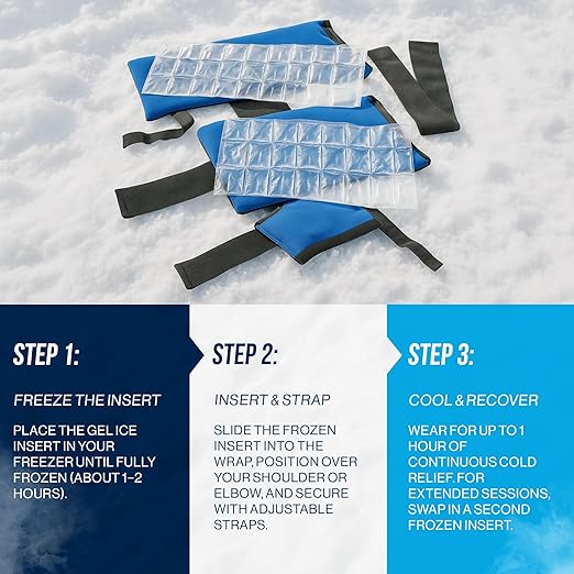 PRO ICE Shoulder Elbow Ice Therapy Wrap - Excellent for Treating Rotator Cuff injuries, Elbow Joint and Muscle Inflammation - Ice packs Included