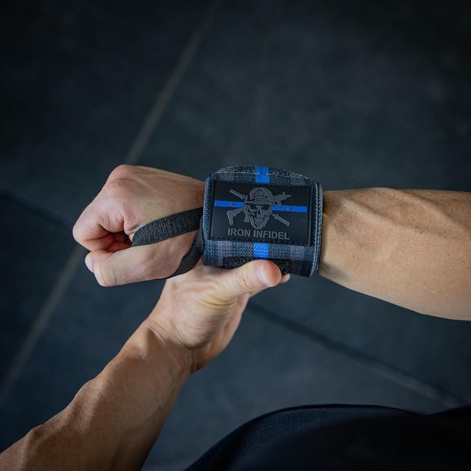 Iron Infidel Wrist Wraps for Weightlifting - 18" and 24" Heavy Duty Support for Working Out, Gym Accessories for Men - Use for Lifting, Crossfit, Fitness, Exercise, Bench Press, Powerlifting