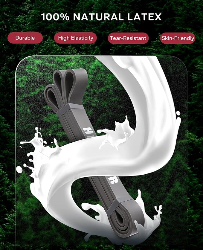 HAPBEAR Pull Up Assistance Bands Set of 5 - Resistance Bands for Working Out, Stretching, Physical Therapy, Muscle Training