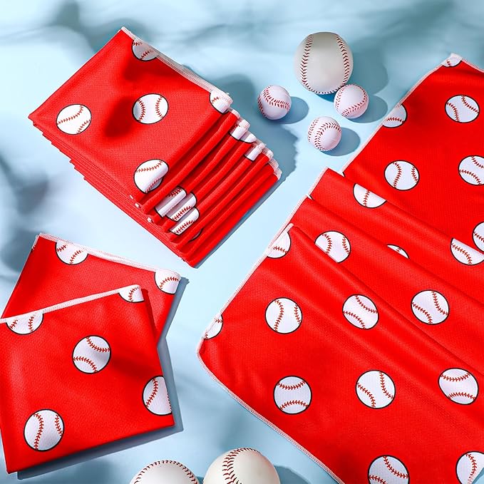 12 Pcs Cooling Towel 40 x 12 Inch Basketball Baseball Football Volleyball Soccer Softball Microfiber Fast Drying Towel for Gift Women Men