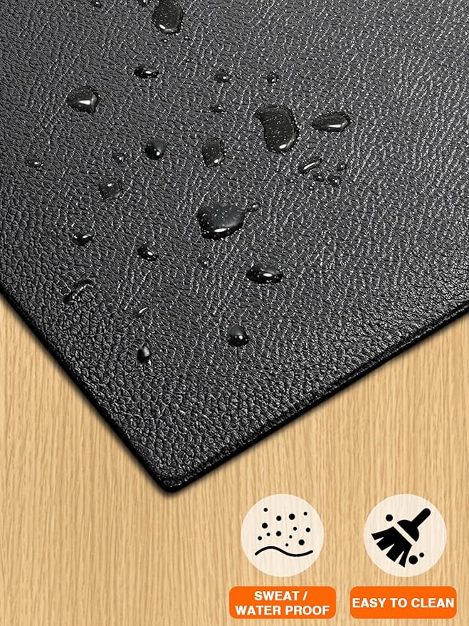 Treadmill Mat, 5'x2.5'/5.6'x2'/6.5'x3'/8'x3',6mm Thickness Exercise Equipment Mat for Carpet Hardwood Floors, Compatible with Walking Pad,Spin Bike,Elliptical Trainer,Rowing Machine