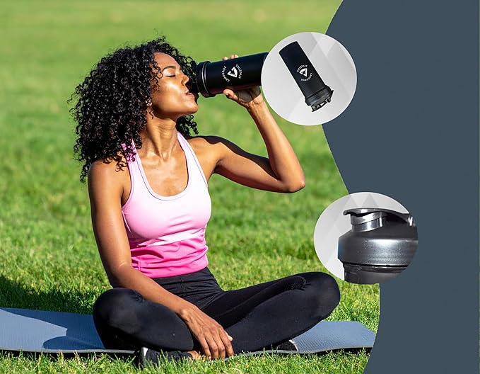 2 Pack 28 oz Protein Shaker Bottles with Wire Whisk and Washing Brush – BPA-Free, Leak-Proof Shaker Cups for Protein Shakes & Smoothies – Large Plastic Mixer Bottles – Classic White & Midnight Black