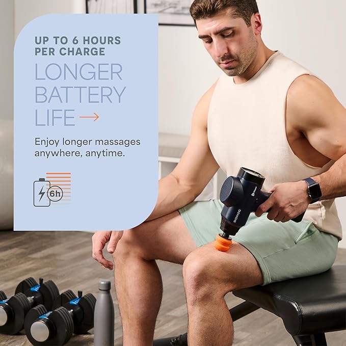 LifePro Massage Gun & Holder (Sold Separately) – Percussion Muscle Massager for Athletes with 8 Heads & 6 Speeds – Deep Tissue Back Muscle Extender for Recovery