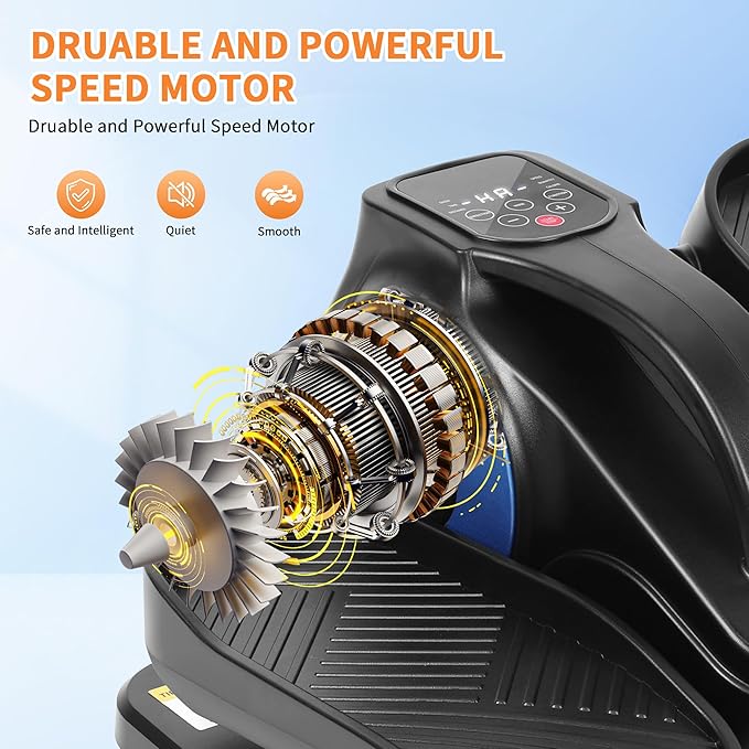 Under Desk Elliptical Machine, Electric Ellipse Leg Exerciser as Seen on TV for Seniors with 12 Speeds and 12 Modes, Portable Seated Pedal Trainer, Romote Elliptical Exerciser for Home Office