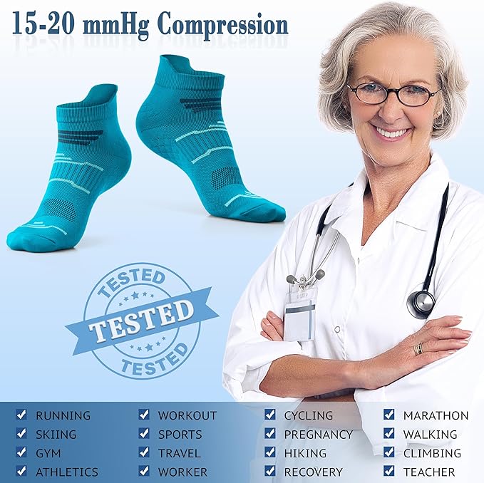 CHARMKING Compression Socks for Women & Men Circulation 15-20 mmHg is Best for Athletic Running Cycling Nurse Daily Wear