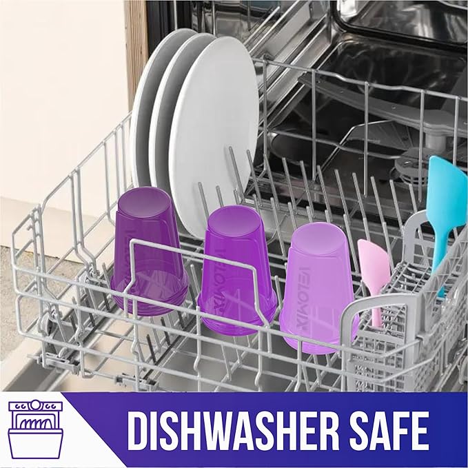 -4 PACK- 20 OZ Protein Shaker Bottles for Protein Mixes, Shaker Cups for Protein Shakes, Small Shaker Bottle Pack, Shaker Cup, Shakers for protein Shakes (Purple Bloom)