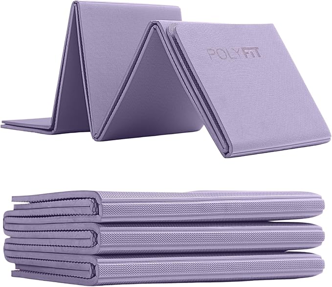 Polyfit Foldable Yoga Mat for Travel and Home Workouts - 7mm Thick - Lightweight, Packable, and Easy to Store - Folding Workout Mat for Women & Men - For Stretching, Yoga & Pilates