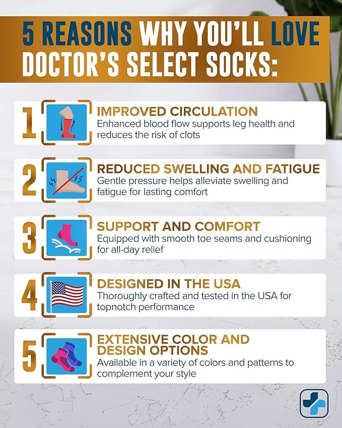Doctor's Select Copper Plus Size Compression Socks Wide Calf - 2 Pairs | 20-30mmHg Extra Wide Calf Compression Sock Women | Copper Socks for Swelling, Varicose Veins | Extra Wide Calf Compression Sock | Black Wide Compression Socks for Women & Men