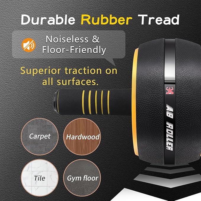 Ab roller wheel abdominal exercise core workout weight loss no noise easy to assembling light weight perfect home gym equipment for men & women