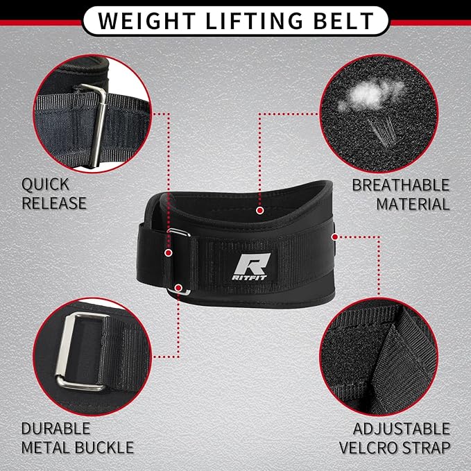 RitFit Weight Lifting Belt - Great for Squats, Lunges, Deadlift, Thrusters - Men and Women - 6 Inch Black/Camouflage
