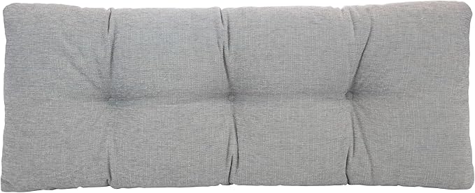 Klear Vu The Gripper Omega Non-Slip Tufted Bench Cushion for Indoor Furniture, Entryway Storage, Bay Window, Corner Nook or Piano Seat, 43 Inches, 18 Gray
