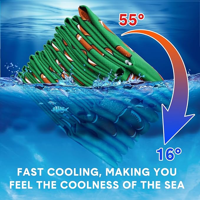 12 Pcs Cooling Towel 40 x 12 Inch Basketball Baseball Football Volleyball Soccer Softball Microfiber Fast Drying Towel for Gift Women Men