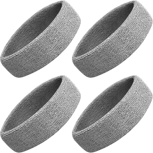Sweatbands Sport Headbands for Men & Women, 12 Pcs Sweat Head Bands Moisture Wicking Sport Headband Cotton Sweatbands for Basketball, Athletic Exercise, Running