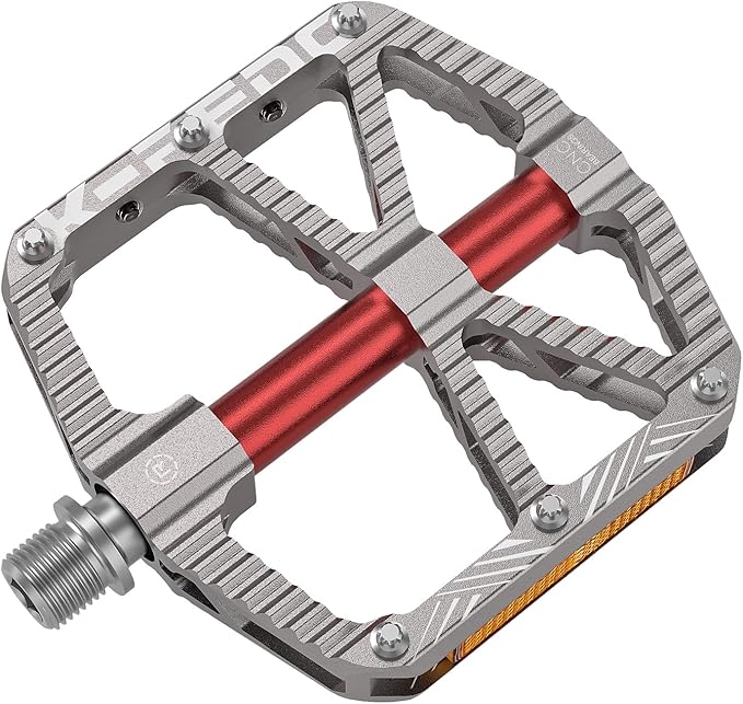 MTB Mountain Bike Pedal Platform Flat Bicycle Pedals Aluminum Alloy Non-Slip 9/16" Metal Bike Pedals with 3 Bearings for Road, BMX