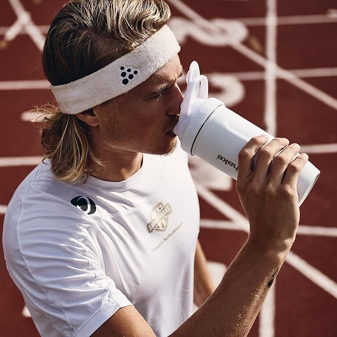 Smartshake Reforce Stainless Steel Protein Shaker Bottle 900 ml | 30 oz - Leakproof Screw-on Lid - BPA Free – Non Insulated Bottle- Unisex (Deep Rose)