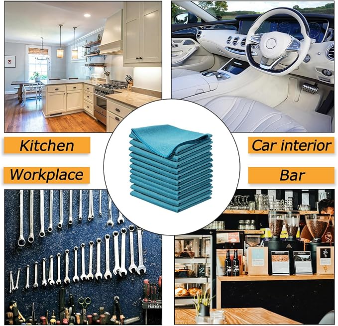 Microfiber Cleaning Cloths for House;Reusable Cleaning Towels Rags for Kitchen;Washable Lint Free,Streak Free,Non-Abrasive,Pack of 24;16"x12"