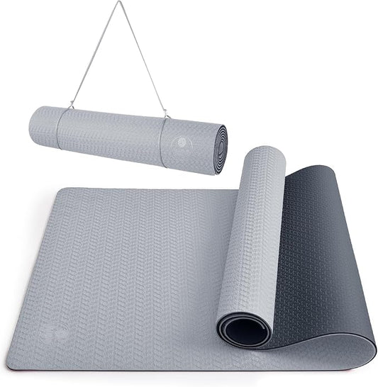 IUGA Yoga Mat Non Slip Anti-tear Pilates Mat Eco Friendly Hot Yoga Mats Thick for Workout & Exercise(72"x 24"x 6mm)