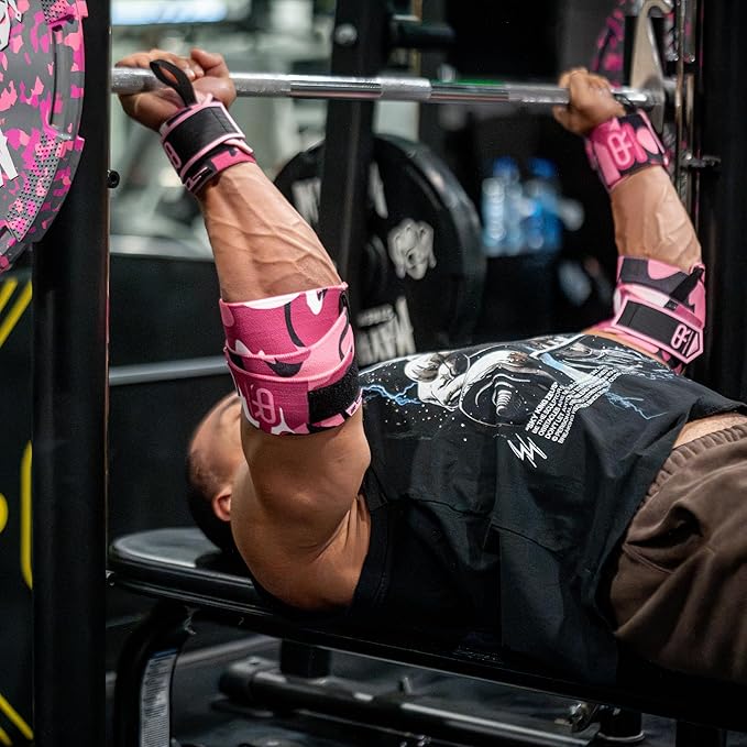 Heavy Duty Premium Wrist Wraps, More Elasticity, Reinforced Stitching, Extra Wide Strap, Strong Thumb Loop, Larry Wheels Weightlifting Wraps